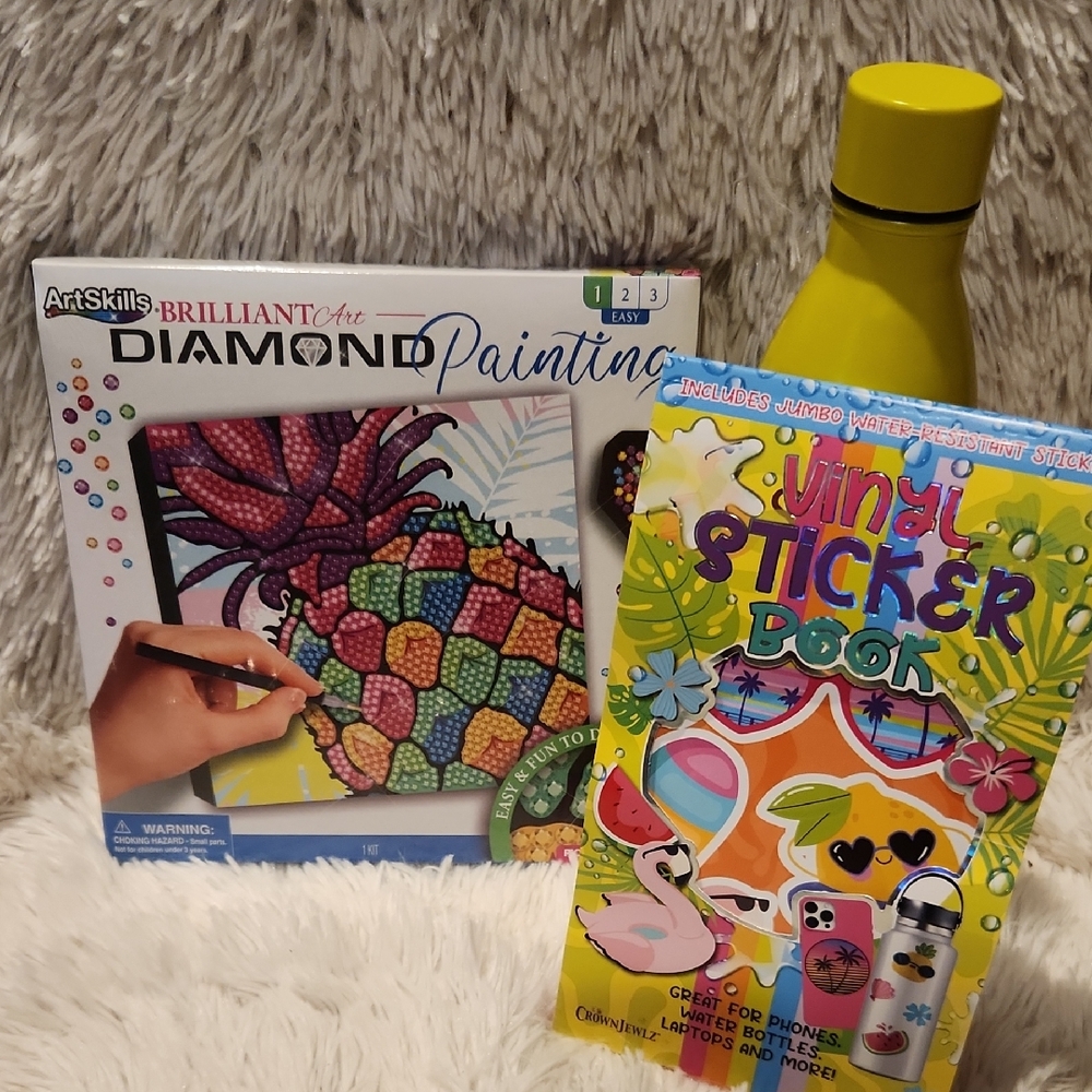Diamond Painting Kit with Vinyl Sticker Book - Multicolor